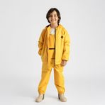 Ligenne Su Geçirmez Çocuk Yağmur Seti | Polar Astarlı Yağmur Montu ve Yağmur Tulumu | Pure Mustard (122-128)
