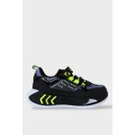 Liger Cırtlı Hafif Anatomik Taban Günlük Sneaker Çocuk Spor Ayakkabı Siyah - Sarı