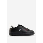 Liger Unisex Sneakers Günlük Spor Ayakkabı Siyah Suni Deri Düz Taban ile Rahat Kullanım