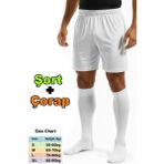 Liggo Halısaha Futbol Şortu Futbol Çorabı Forma Şortu Antrenman Şortu Çorabı - XL - Beyaz