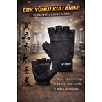 Liggo Hyper Bilek Cırtlı Ağırlık Eldiveni Fitness Eldiveni Bisiklet Eldiveni Sporcu Eldiveni - XL - Siyah