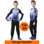 Liggo Tek Alt Çocuk Kaleci Pantolonu 4 Taraf Sünger Destekli - Siyah - 9 - 10 Yaş