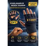 Liggo Ufc Mma Eldiveni Bilek Bandajlı Boks Eldiveni Torba Eldiveni Antrenman Eldiveni - Standart - Siyah