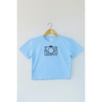 Light Blue Crop T-shirt I Love Photography Fotoğrafçı Mavi Renk Kadın Tişört Baby Tee LightBlue