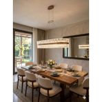 Light House Piyano Model Kristal Görünümlü Modern Yemek Masası Avizesi - Altın