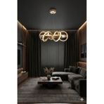 Light House Yıldız Model Gold LED Salon Avizesi - 6 Halkalı - Altın