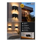 lightech Dekoratif Çift Yönlü Aplik Armatür 3000k GÜNIŞIĞI 220V 2X2 HAİTİ İÇ VEYA DIŞ ORTAM UYUMLU