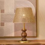 Lighting Fiona Ahşap Abajur - Ceviz Ayak / Kahverengi Başlık - 40 Cm