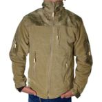 LIGHTINGHM Erkek Jandarma Desenli Bej Tactical Softshell Polar Fermuarlı Mont