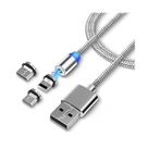 Lightning Micro Usb Type C Mıknatıslı Şarj Kablosu