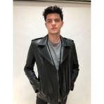 LIGHTNING Siyah Hakiki Deri Motorcu Ceket – %100 Gerçek Deri, Fermuarlı Slim Fit, El Işçiliği Üretim, Kişiye Özel Dikim | Erkek Deri Mont