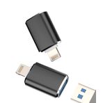 Lightning USB adaptörü (2'li paket) iPhone OTG klavye, USB çubuk, jak kart okuyucu, kamera, kart okuyucu, fare, Apple 14, 13, 12, 11, Pro Max Mini 8, 7 Plus, iPad, Flash Drive aksesuarı IP-OTG ile