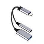 Lightning USB jak adaptörü, 2'si 1 arada dönüştürücü kablosu, OTG şarj cihazı, Apple iPhone 14 13 12 11 Pro Max 7 8 için, iPad Air adaptörü, okuma cihazı, kart pendrive aksesuarı, klavye, fare