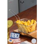Liground 🍟1 Adet Patates Nugget Kızartma Servis Seti Mini Paslanmaz Çelik Servis Sepeti