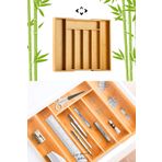 Liground %100 Bambu Genişleyebilir Çekmece İçi Düzenleyici Organizer Açılır Kapanır Organizatör Kaşıklık