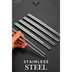 LİGROUND 5 Çift Paslanmaz Çelik Yemek Çubuğu Seti – Kaymaz Uçlu, Dayanıklı Chopstick Metal Çubuk Çin Çubuğu