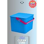 LİGROUND Blue Clean Cube Kare Kapaklı Kulplu Temizlik Kovası Su Kovası Düzenleyici Kutu Oyuncak Saklama Kutu