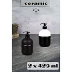 LİGROUND Ceramic 2 Adet Seramik 425 Ml Sıvı Sabunluk 2'li Banyo Sabunluk Seti Banyo Seti
