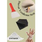 Liground Duvar Yenileme Seti 2 Kg Saten Alçı - Eldiven - Zımpara - Spatula