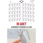 LİGROUND KENDİNDEN YAPIŞKANLI 5 Kancalı 10 Adet Askı Ekstra Dayanıklı Şeffaf Silikon Askı Çok Amaçlı Askı Duş Askısı