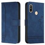 Lihondar Xiaomi Mi 6X/Mi A2 Kılıf ile Uyumlu, PU Deri Folyo Cüzdan Kapaklı Kapak Kart Tutucu Manyetik Kapatma Destek Standı [TPU Darbeye Dayanıklı] Xiaomi Mi 6X/Mi A2 için Telefon Kılıfı Kapağı (Mavi)