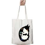 Like Cat And Dogs Kedi Köpek Iki Taraf Kalıcı Yıkanabilir Okul Plaj Omuz Bez Çanta
