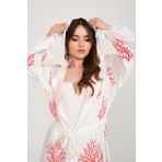 Like cotton Bambu Kırmızı Mercan Peştemal Bornoz