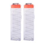 Likecom Nerf n-Strike Elite Serisi için 2 Adet 18-Dart Bullet Clip Magazin - Şeffaf