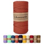 Likeecords Poliestere Corda 4 mm x 130 m, Cordino Per Borse Uncinetto, Polipropilene Macrame Corda intrecciata, Macramè Filo per Appendiabiti per Fiori, Home Decor (Rosso ruggine)