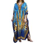 LikeJump Kadın Bohem V Yaka Kimono Maksi Mayolar Kaftan Bikini Örtüsü Yaz Plaj Elbisesi Üstler, a1, One Size