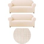 Likralı Çekyat, Koltuk, Kanepe Örtüsü Yıkanabilir Çekme Solma Yapmaz 3 3 Kişilik Koltuk Örtüsü - 180 x 230 cm - Krem