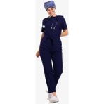Likralı Dinamik Aster Medikal Üniforma, Spa, Estetik ve Güzellik Merkezi Tulum - Kadın, Lacivert - XL - Renkli