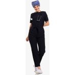 Likralı Dinamik Aster Medikal Üniforma, Spa, Estetik ve Güzellik Merkezi Tulum - Kadın, Siyah - Renkli - 2XL