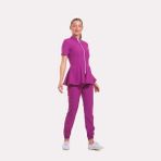 Likralı Dinamik Azelıa Doktor, Hemşire Forma Takım - Kadın, Pembe - S