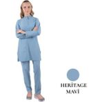 Likralı Doktor & Hemşire Forması Cerrahi Takım Siyah | Brl Tesettür Panda Flex - Heritage Mavi - XS