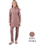 Likralı Doktor & Hemşire Forması Cerrahi Takım Siyah | Brl Tesettür Panda Flex - Koyu Pudra - XS