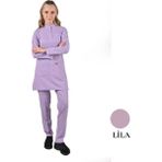 Likralı Doktor & Hemşire Forması Cerrahi Takım Siyah | Brl Tesettür Panda Flex - Lila - XS