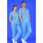 Likralı Doktor/hekim Forması (Alaskan Blue) - XL - Alaska Mavisi