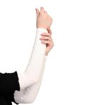 Likralı Kaymayan Sporcu ve Tesettür Kurtarıcı Kolluk - 1 Çift, Beyaz, Standart