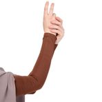 Likralı Kaymayan Sporcu ve Tesettür Kurtarıcı Kolluk - 1 Çift, Çikolata, Standart