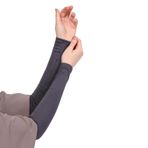 Likralı Kaymayan Sporcu ve Tesettür Kurtarıcı Kolluk - 1 Çift, Füme, Standart