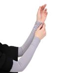 Likralı Kaymayan Sporcu ve Tesettür Kurtarıcı Kolluk - 1 Çift, Gri, Standart