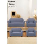 Likrali Pitikare DESEN(3211) Koltuk Kılıfı, Lastikli Esnek Yikanabilir Koltuk Çekyat Örtüsü Gri - 180 x 230 cm