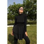 Likralı Tam Kapalı Tesettür Mayo Siyah