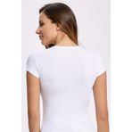 Likralı Yuvarlak Yaka Kadın T-shirt 5 Adet (Beyaz)
