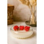 Likya Candle Kırmızı Gül Dekoratif Yasemin Kokulu Büyük Cam Mum – 2 Fitilli, %100 El Yapımı, Şık & Romantik Tasarım - Kırmızı - Beyaz - 1 Adet