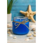 Likya Candle Mavi Yasemin Kokulu Mum – 330 gr El Yapımı Dekoratif Cam Kavanoz, Ferah & Şık Tasarım - 1 Adet