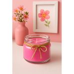 Likya Candle Pembe Yasemin Kokulu Mum – 330 gr El Yapımı Dekoratif Cam Kavanoz, Romantik & Şık Tasarım - 1 Adet