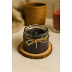 Likya Candle Siyah Yasemin Kokulu Mum – 330 gr Doğal El Yapımı Dekoratif Cam Kavanoz, Şık & Zarif Tasarım - 1 Adet