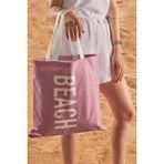 Lila Beach Desen Baskılı Plaj Çantası